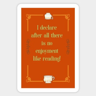 Enjoy Reading Jane Austen Teacup Sticker